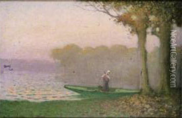La Barque Verte Oil Painting - Alphonse Osbert