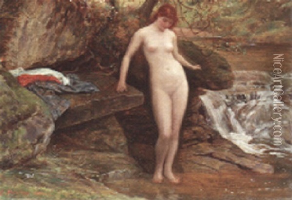 The Nymph's Retreat Oil Painting - Edgar Barclay