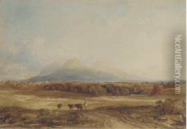 Droving Cattle Oil Painting - Anthony Vandyke Copley Fielding