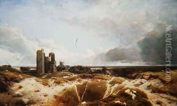 Orford Castle 1856 Oil Painting - Henry Bright