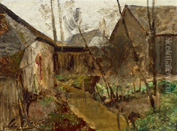 Bauernhauser In Neulengbach Oil Painting - Emil Jacob Schindler