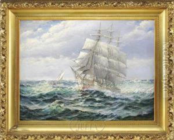 The Tall Ship Oil Painting - Theodor Victor Carl Valenkamph
