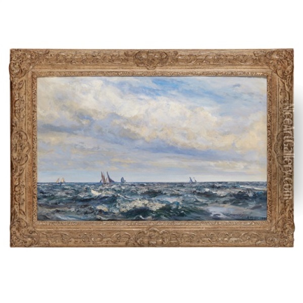 Out At Sea Oil Painting - Henry Moore