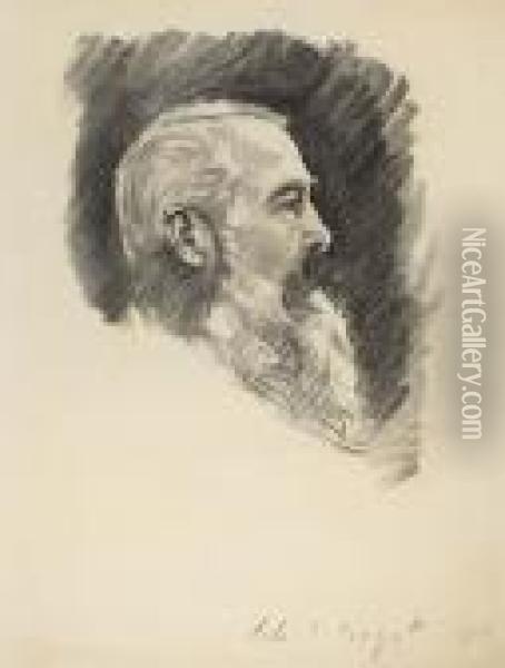 Portrait Of A Man In Profile Oil Painting - John Singer Sargent