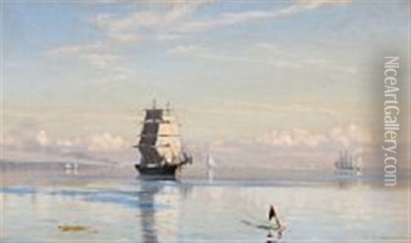 Stille Morgen I Sundet Oil Painting - Carl (Jens Erik C.) Rasmussen