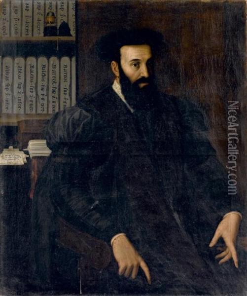 Ritratto Di Cristoforo Angelelli Oil Painting - Lorenzo Sabatini