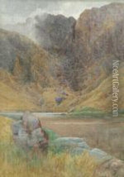 Llanberrispass, North Wales Oil Painting - John Cuthbert Salmon