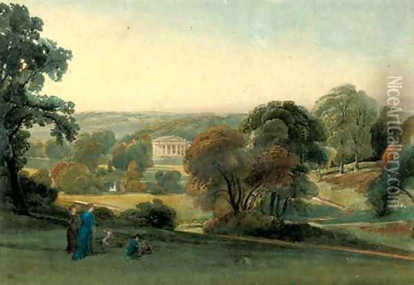 Alresford Grange, Hampshire Oil Painting - William Leighton Leitch