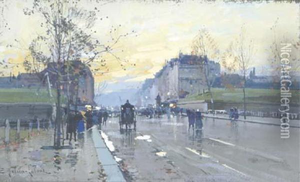 Boulevard Parisien Oil Painting - Eugene Galien-Laloue