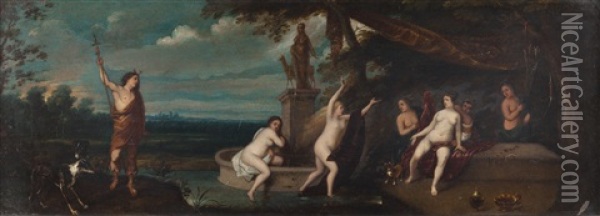 Diana Und Aktaon Oil Painting - Cornelis Van Poelenburgh