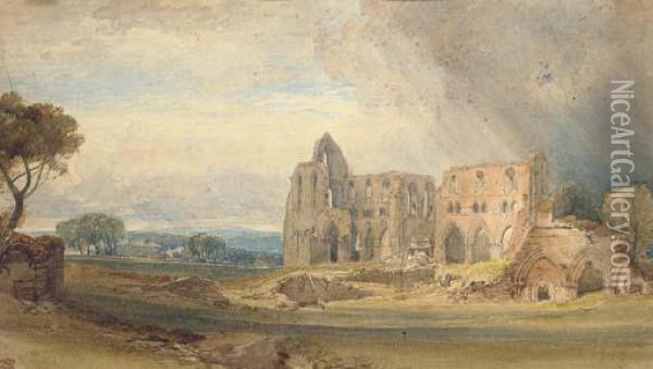 Dundrennan Abbey, Kirkcudbright, Scotland Oil Painting - William Leighton Leitch