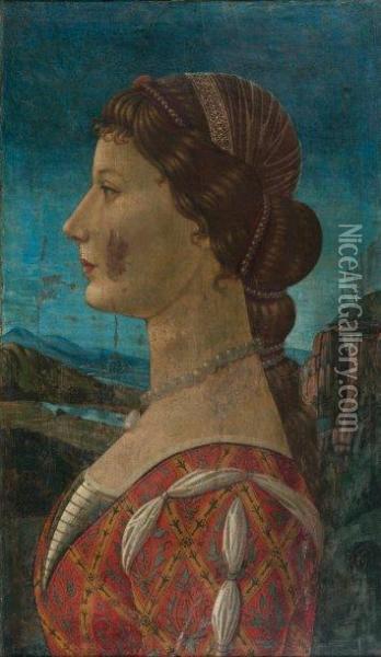 Portrait De Femme De Profi Oil Painting - Piero Pollaiuolo