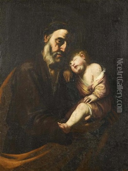Josef Mit Dem Christusknaben Oil Painting - Jusepe de Ribera