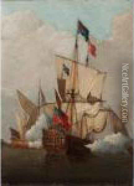 The Royal Yacht Perregrin Oil Painting - Peter Monamy