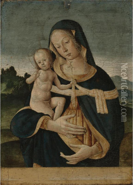 Madonna And Child Oil Painting - Master Of The Liverpool Madonna
