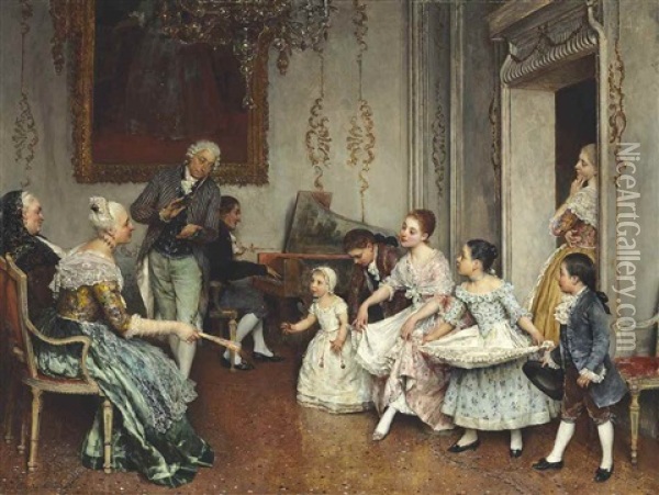 The Introduction Oil Painting - Eugen von Blaas