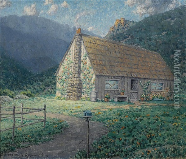 Valley Cottage Oil Painting - Granville S. Redmond