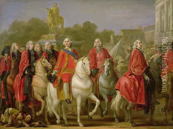 Inauguration of the Place Louis XV, 20th June 1763 Oil Painting - Joseph-Marie Vien