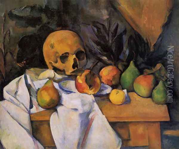 Still Life With Skull Oil Painting - Paul Cezanne