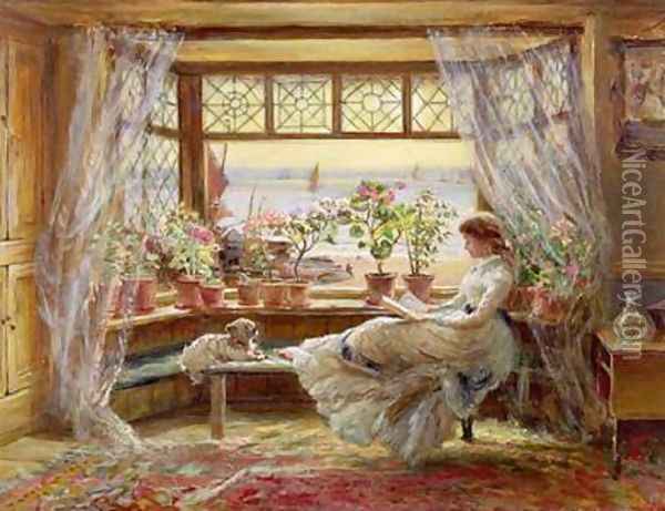 Reading by the Window Hastings Oil Painting - Charles James Lewis