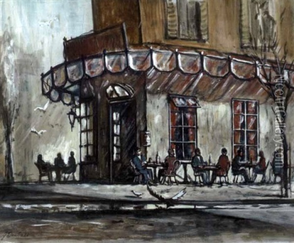Paris Street Scene Oil Painting - Georg Daubner