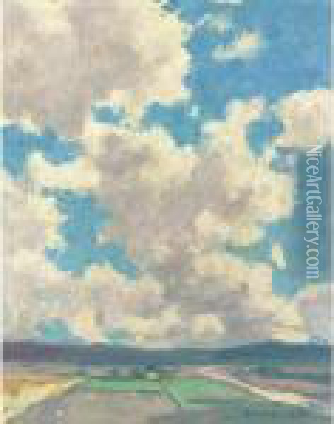 Clouds Over Taos Valley Oil Painting - Eanger Irving Couse