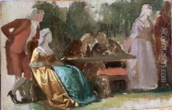 Scena Galante Oil Painting - Bernardo Celentano
