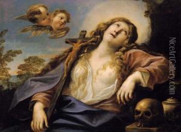 La Maddalena Penitente Oil Painting - Girolamo Troppa