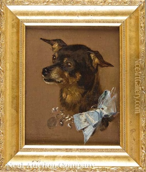 Portrait Of A Terrier Oil Painting - Marcel Andre Baschet