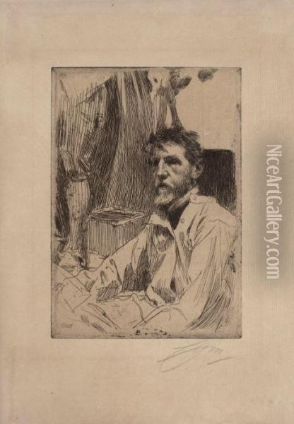 Augustus Saint Gaudens I Oil Painting - Anders Zorn