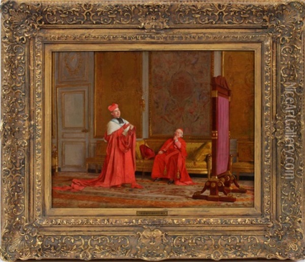Cardinals Oil Painting - Jehan Georges Vibert