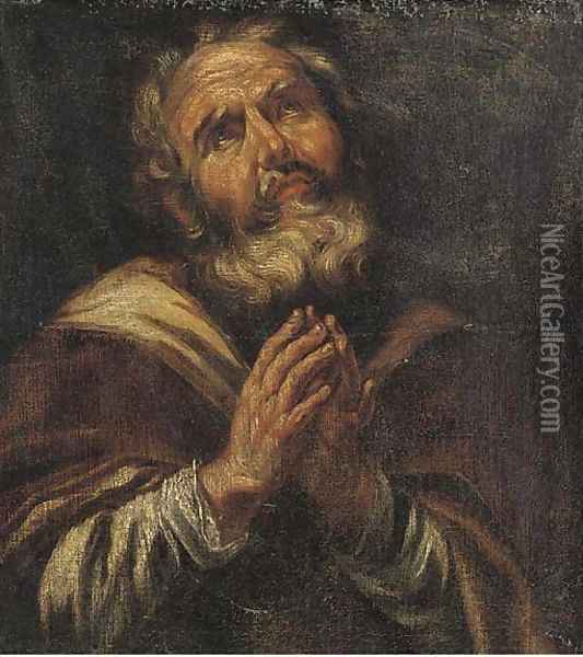 A male Saint Oil Painting - Paulus Van Somer