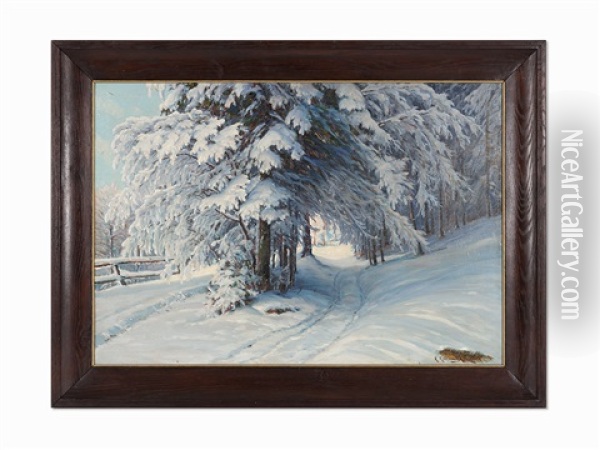 Winter Forest Oil Painting - Konstantin Yakovlevich Kryzhitsky