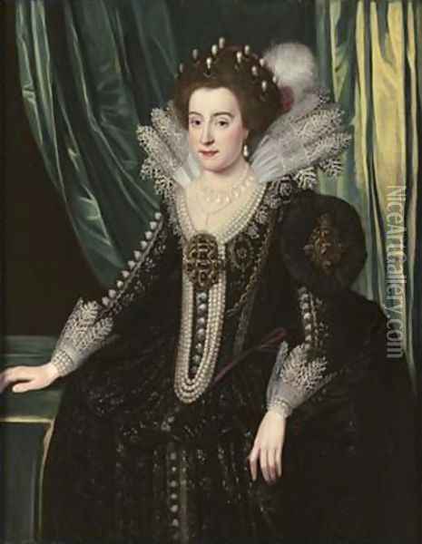 Elizabeth of Bohemia The Winter Queen early 1620s Oil Painting - Michiel Jansz. van Miereveld