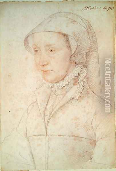 Madame du Parc, c.1555 Oil Painting - (studio of) Clouet