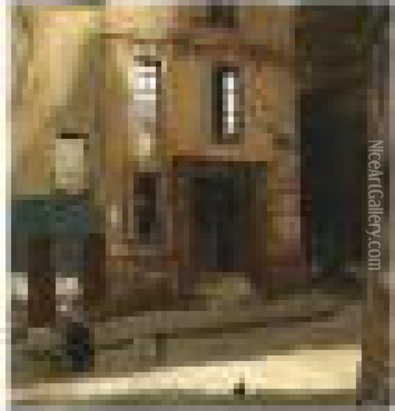 Le Debit De La Rue Montaigne, Sainte Genevieve Oil Painting - William Nicholson