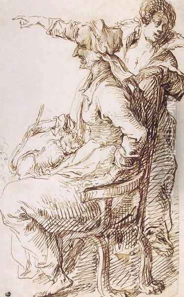 Two Witches with a Cat Oil Painting - Jacob de II Gheyn