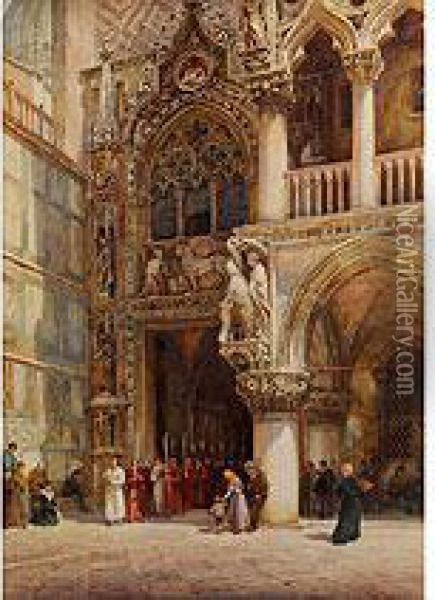 Der Dogenpalast Oil Painting - William Harding Smith