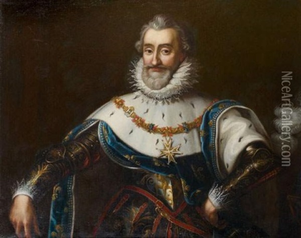 Portrait Du Roi Henry Iv Oil Painting - Francois Pascal Simon Gerard