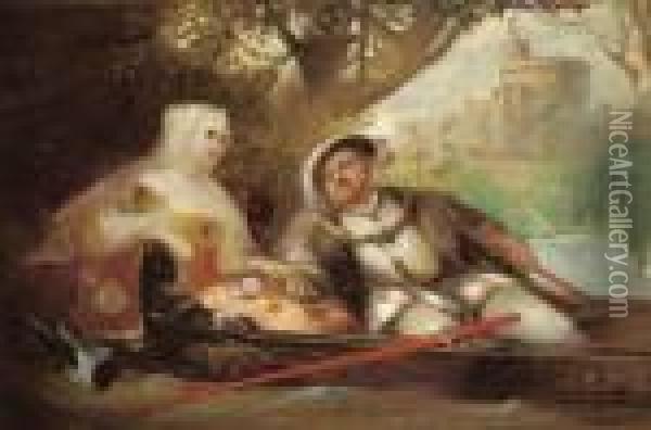 Kahnfahrt Heinrich Viii Und Katharina Von Aragon Oil Painting - Friedrich August von Kaulbach