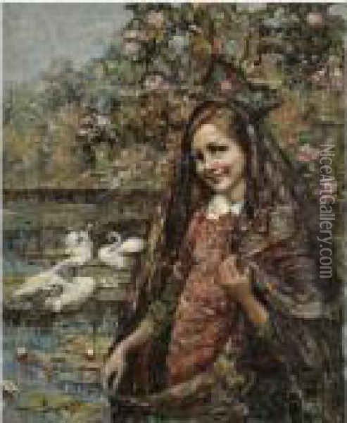 The Lily Pond Oil Painting - Edward Atkinson Hornel