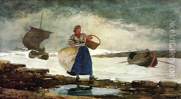 Inside the Bar Oil Painting - Winslow Homer