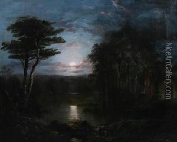 Moonlit Landscape Oil Painting - Jeremy Wilson