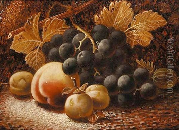 Still Life Study Of Fruit Oil Painting - Oliver Clare