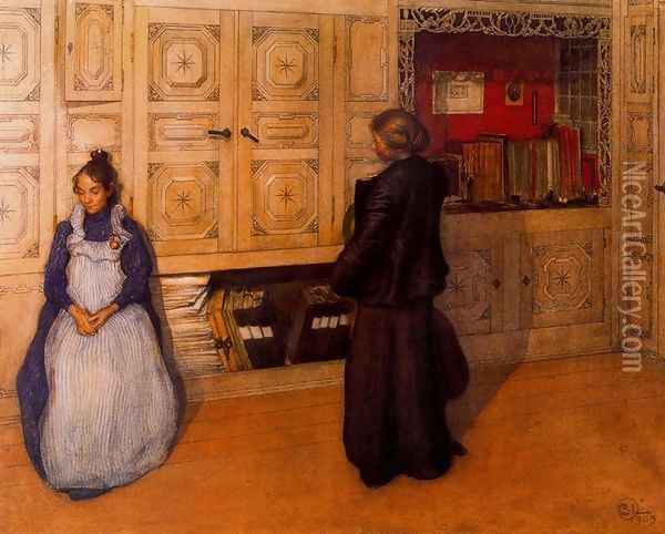 Mother and daughter Oil Painting - Carl Larsson
