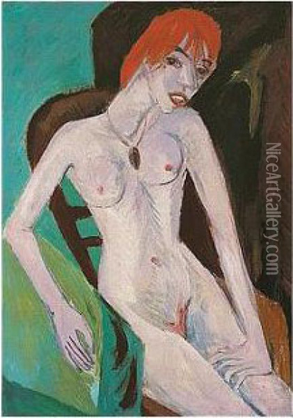 Rothaarige (red-headed Woman) Oil Painting - Ernst Ludwig Kirchner
