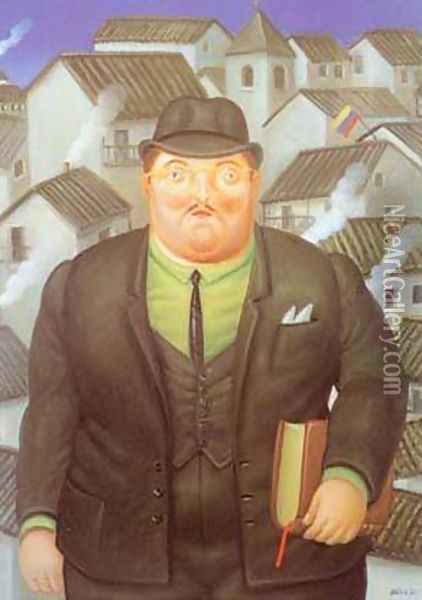 A Lawyer Oil Painting - Fernando Botero