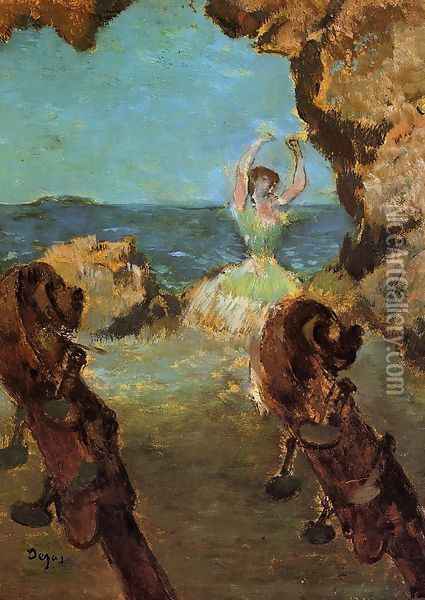 Dancer on Stage I Oil Painting - Edgar Degas