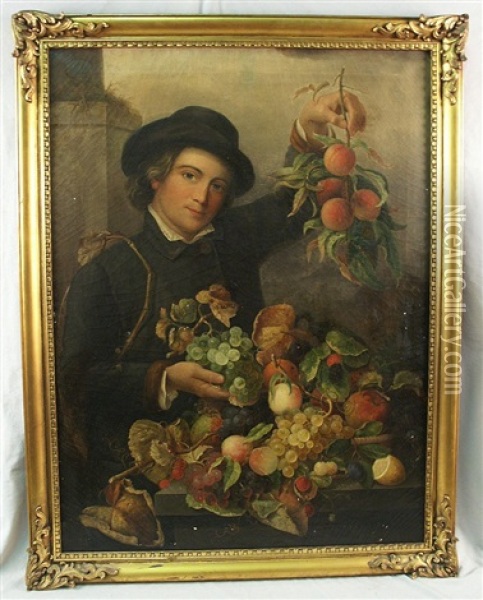 The Fruit Seller Oil Painting - Carl Baum