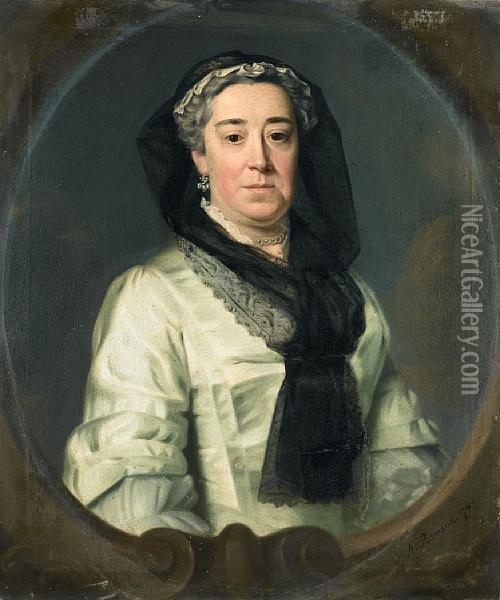 Portrait Of Elizabeth Ward Oil Painting - Allan Ramsay